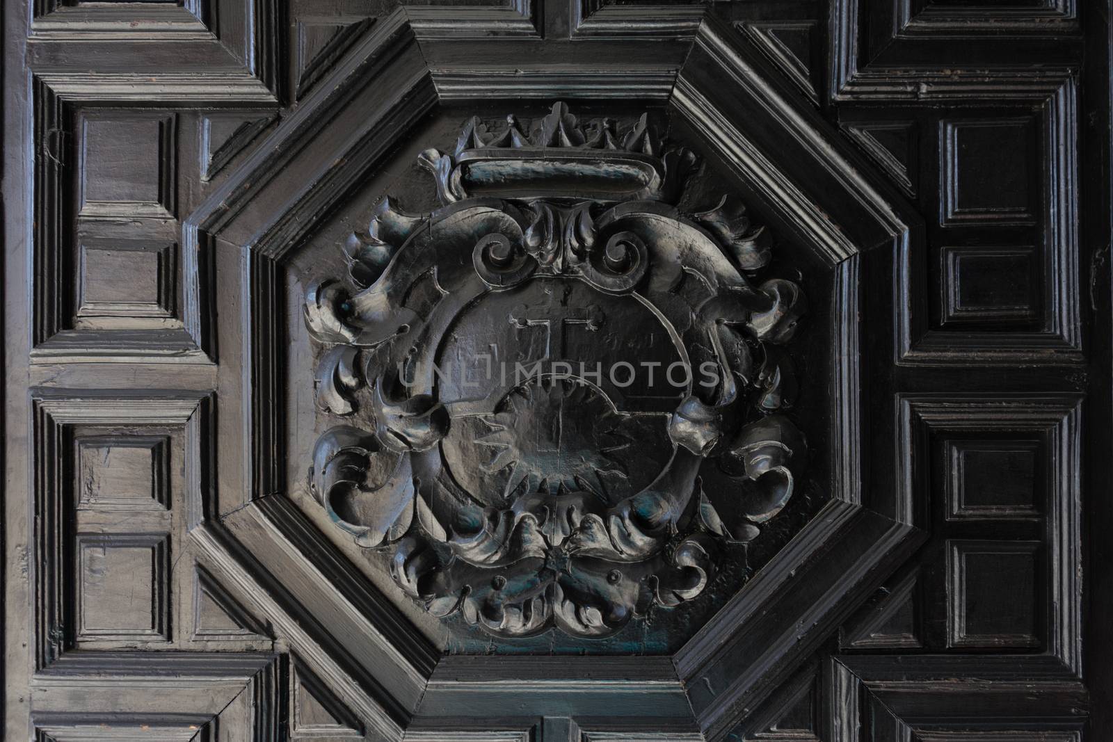 Pattern carving on a piece of wood in Seville, Spain, Europe