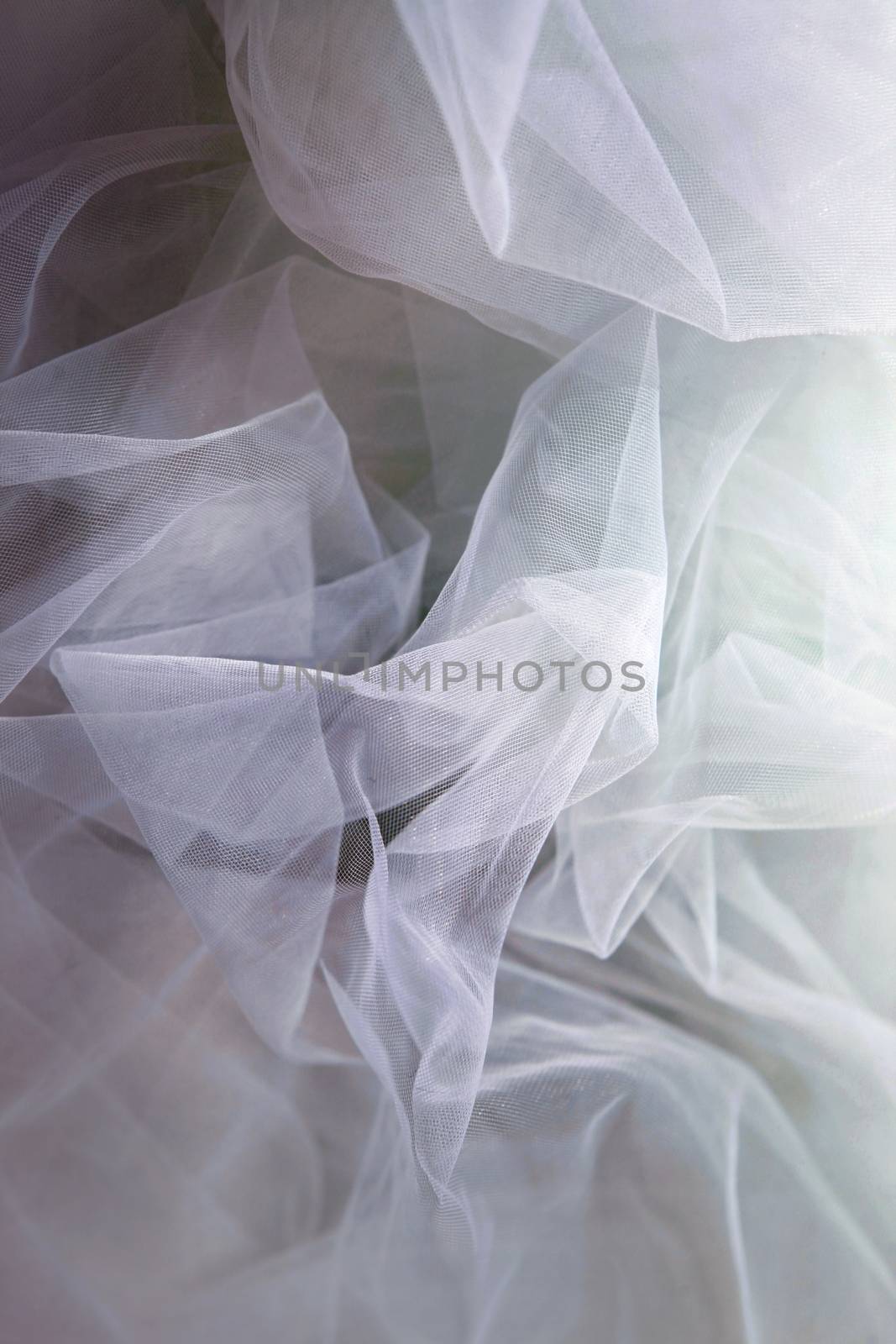 Abstract close up shot of wedding veil