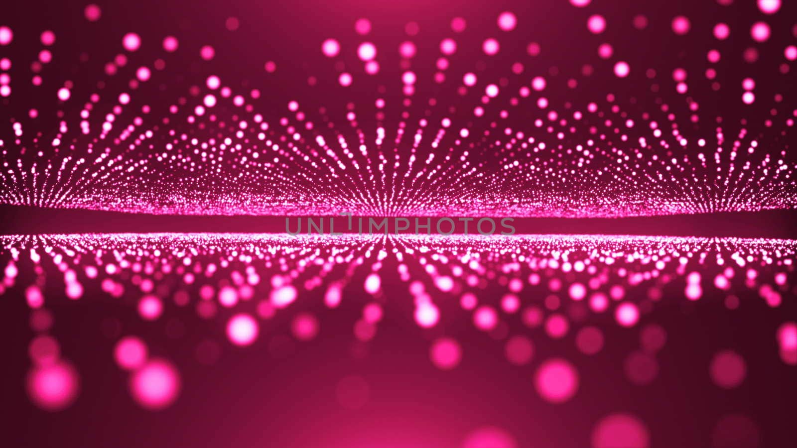 Abstract background with animation of flying flicker particles. Magic backdrop. 3d rendering
