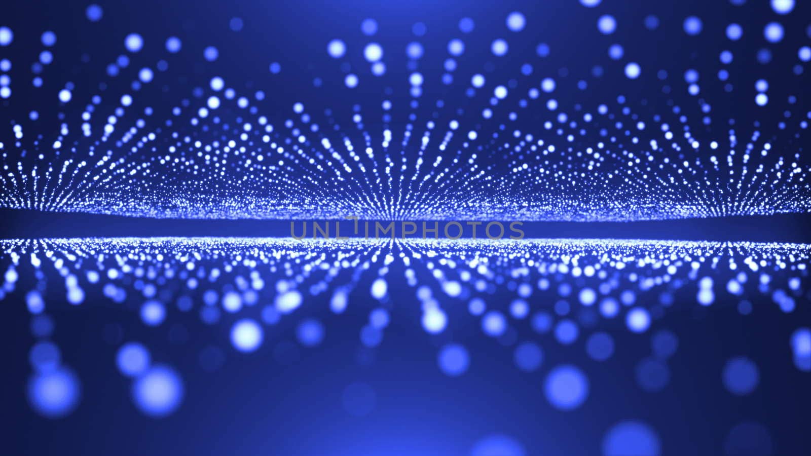 Abstract background with animation of flying flicker particles. Magic backdrop. 3d rendering