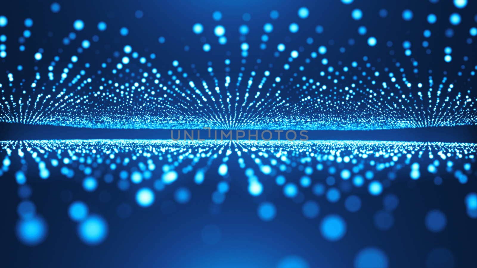 Abstract background with animation of flying flicker particles. Magic backdrop. 3d rendering