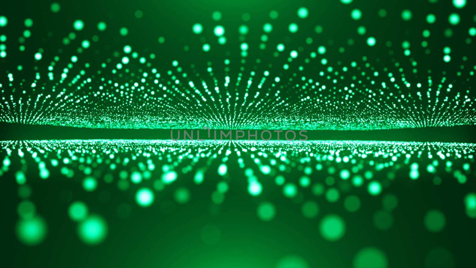 Abstract background with animation of flying flicker particles. Magic backdrop. 3d rendering