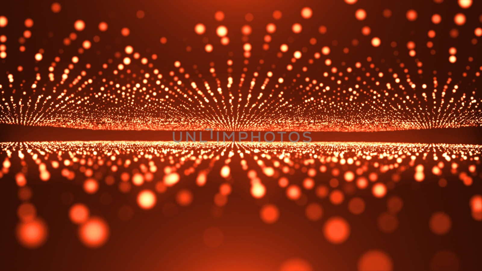 Abstract background with animation of flying flicker particles. Magic backdrop. 3d rendering