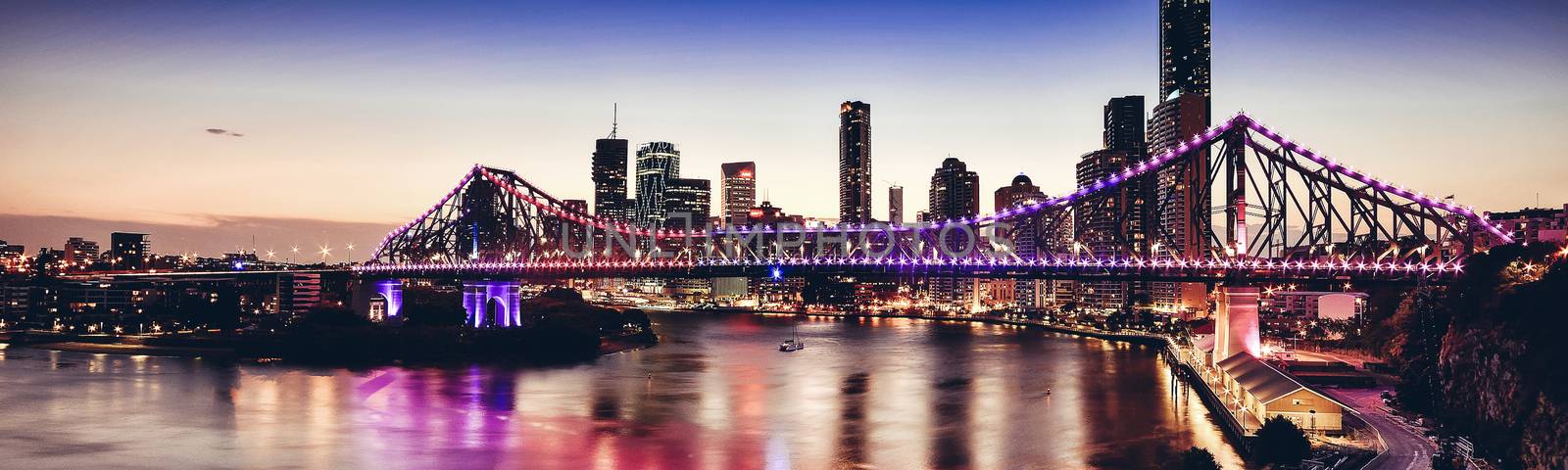 Iconic Story Bridge in Brisbane, Queensland, Australia. by artistrobd