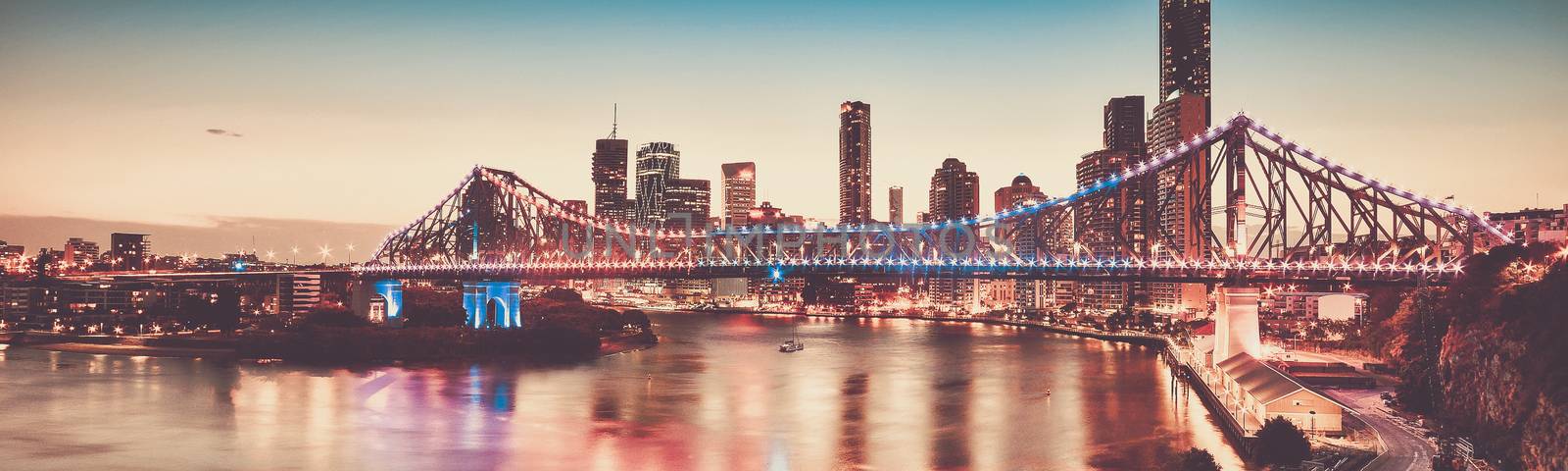 Iconic Story Bridge in Brisbane, Queensland, Australia. by artistrobd