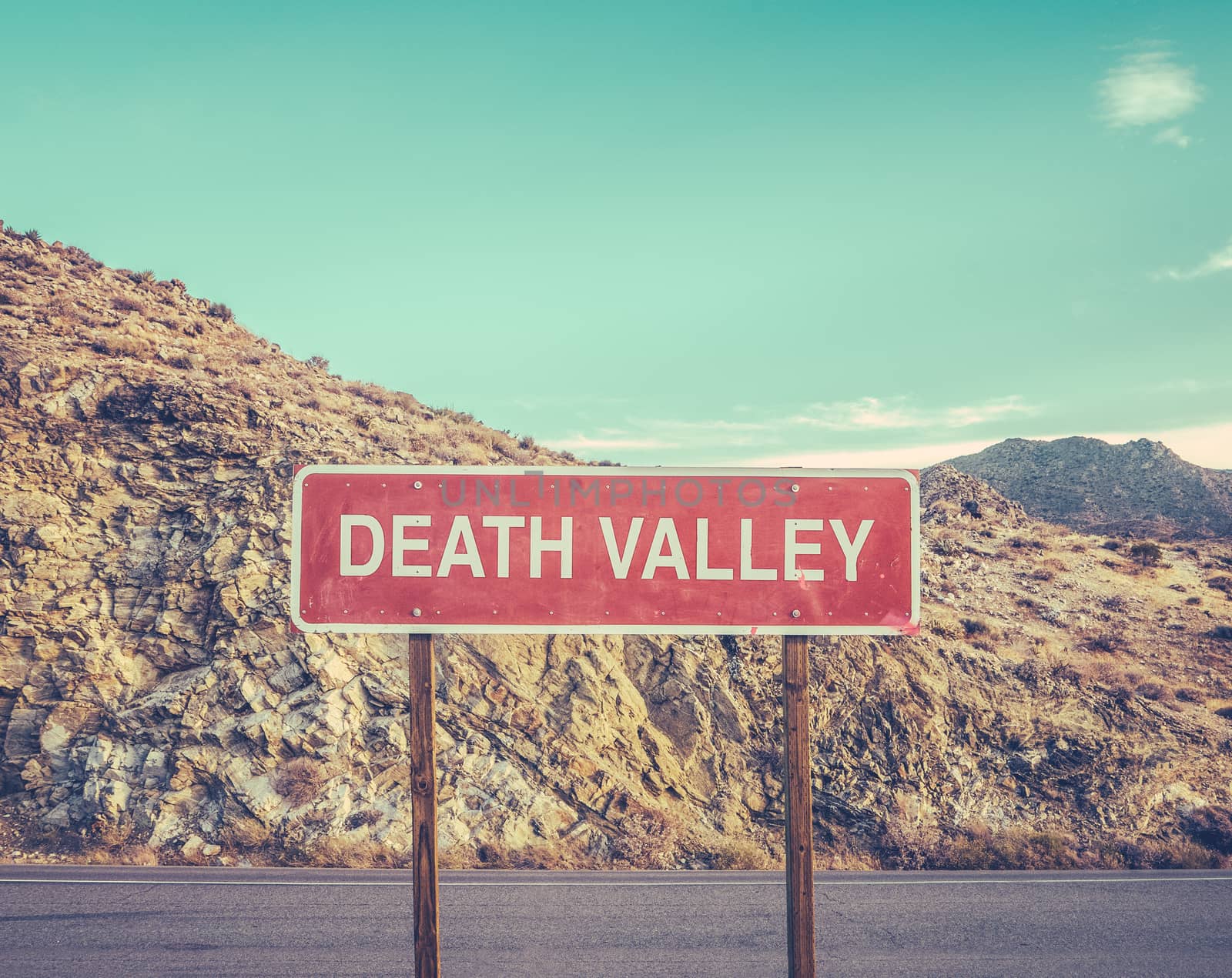 A Sign For Death Valley In The Desert Wilderness