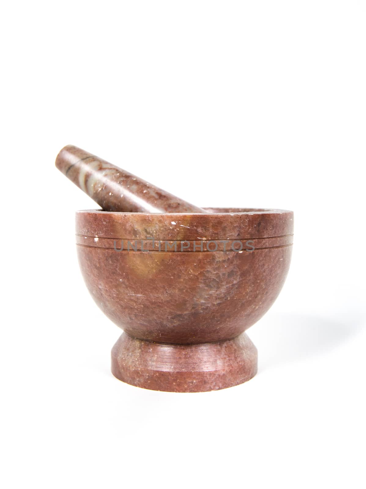 Mortar and Pestle against white backdrop by Njean