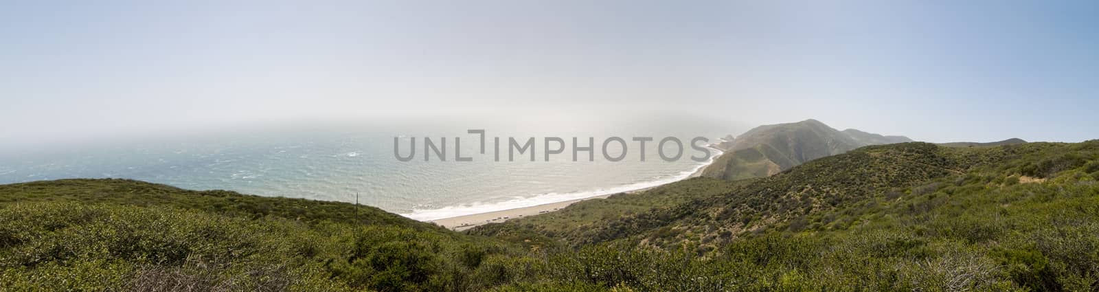 Coastline along Pacific Coast Highway (PCH. Highway 1) at Point Mugu State Park, California