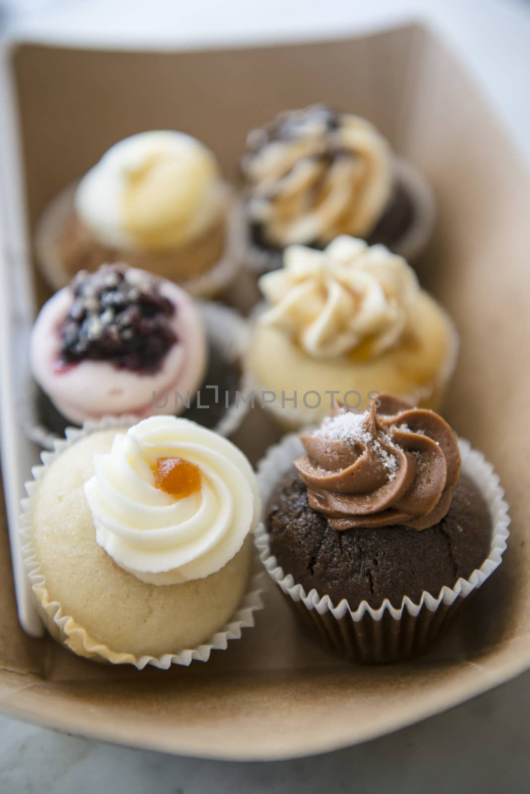 Sampling of mini cupcakes