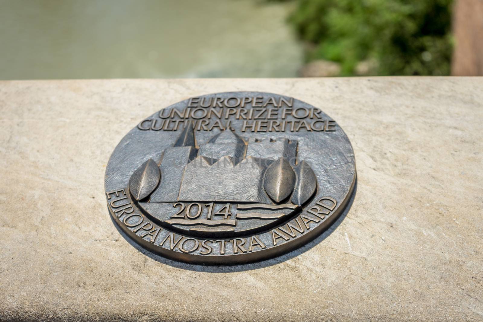 The Cultural Heritage seal awarded for the city of Cordoba, Spain, Europe