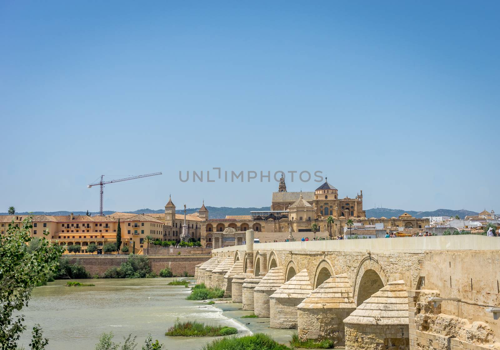 The roman bridge and the Mosque Church of Cordoba across the Gua by ramana16