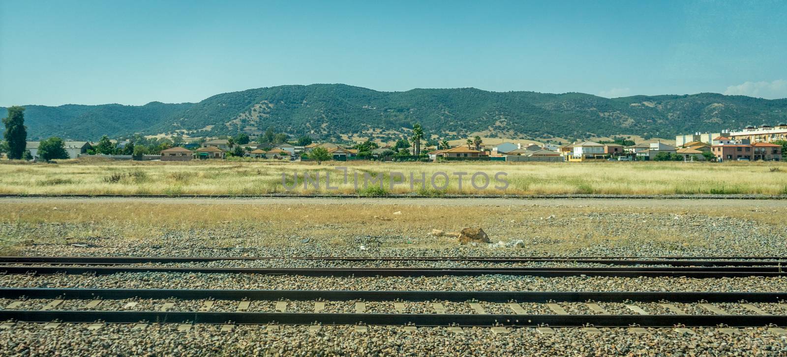 Mountains and grass on the spanish countryside of Cordoba, Spain by ramana16