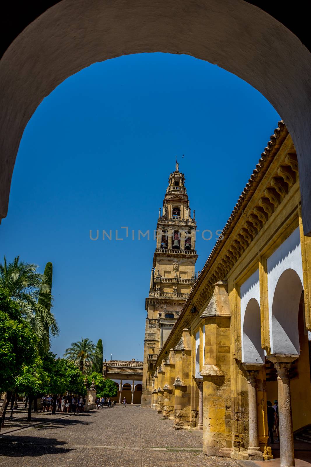 Bell tower  of the Mosque-Cathedral, the Mezquita in Cordoba, An by ramana16