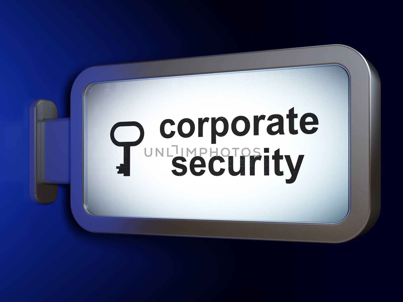 Privacy concept: Corporate Security and Key on billboard background by maxkabakov