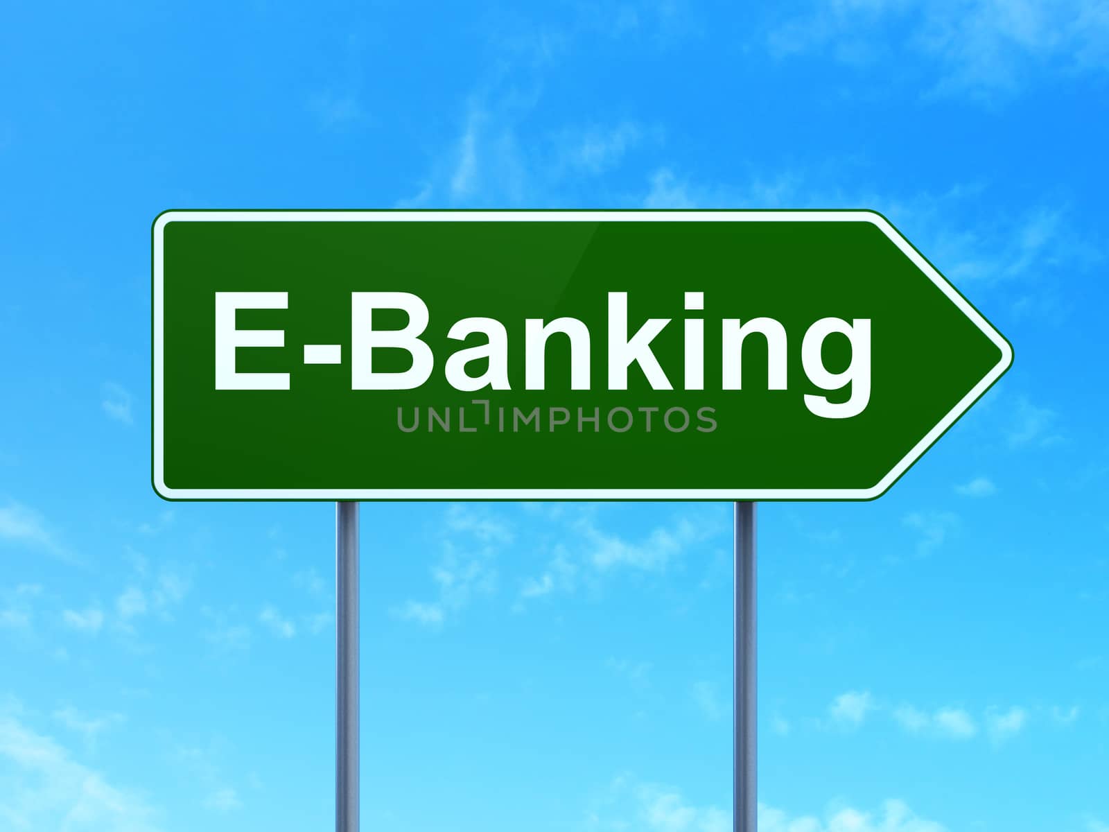 Business concept: E-Banking on road sign background by maxkabakov