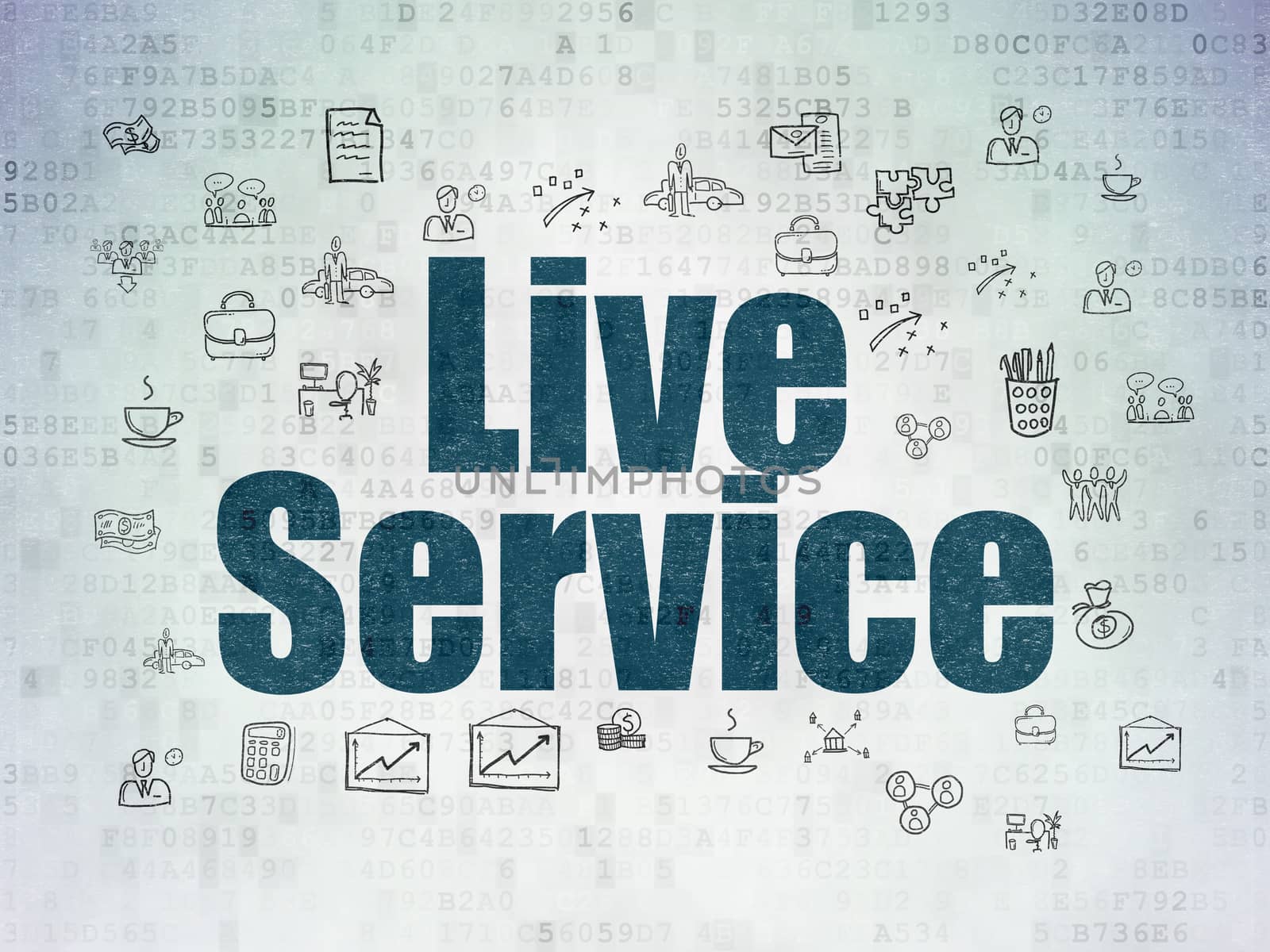Business concept: Live Service on Digital Data Paper background by maxkabakov