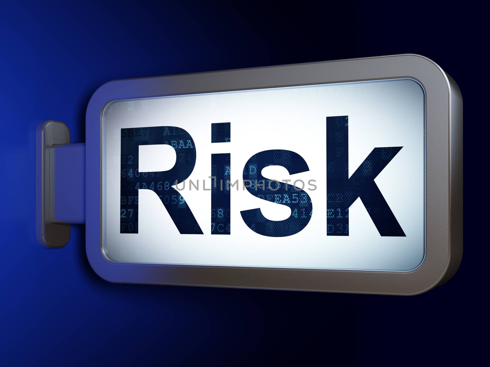Business concept: Risk on advertising billboard background, 3D rendering
