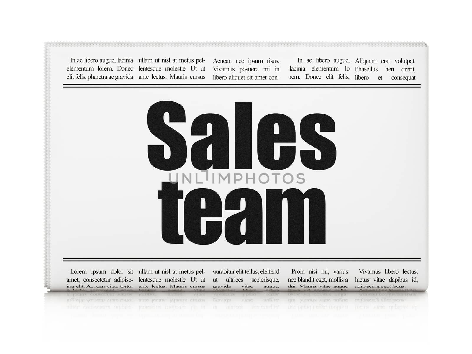 Advertising concept: newspaper headline Sales Team by maxkabakov