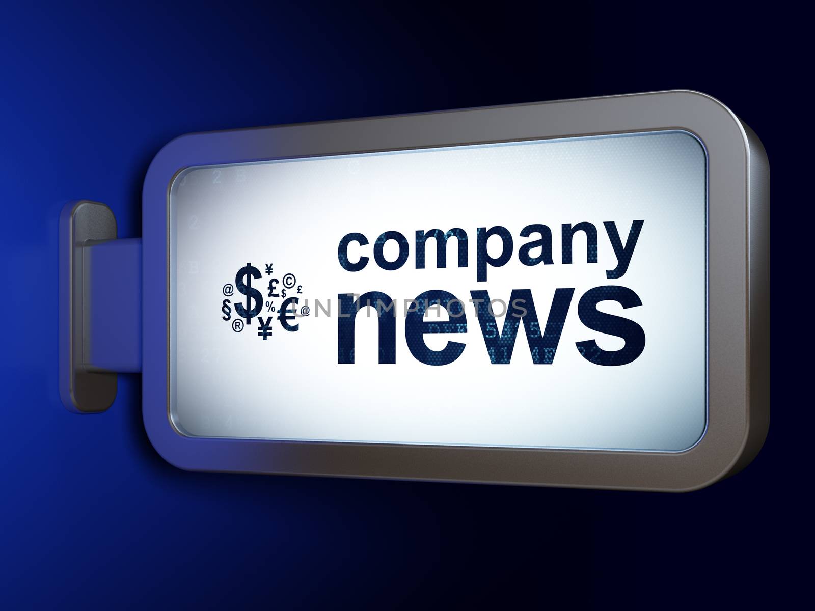 News concept: Company News and Finance Symbol on billboard background by maxkabakov