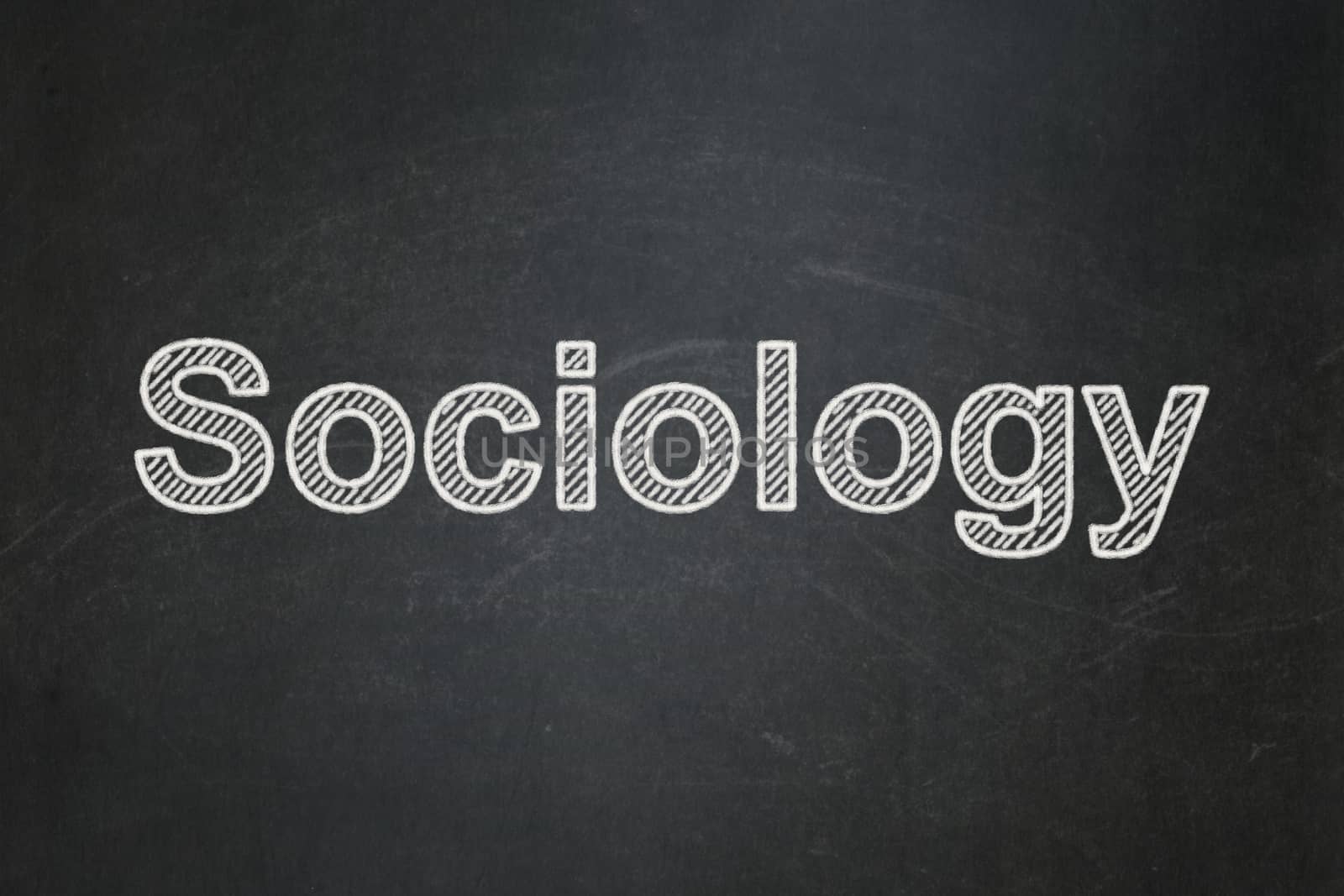 Studying concept: Sociology on chalkboard background by maxkabakov