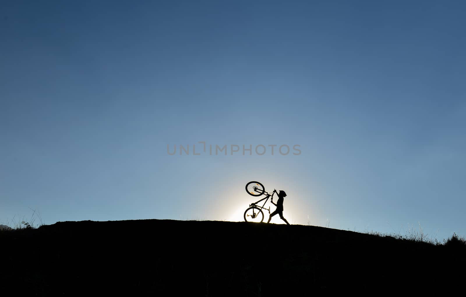 bike adventure and sunset