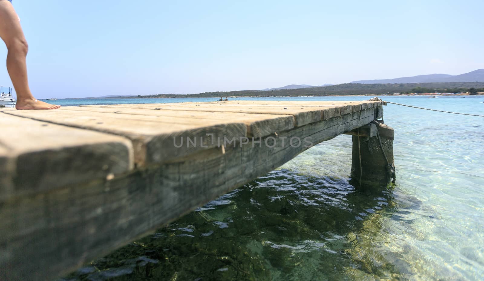 Wooden pier on the mediterranean sea