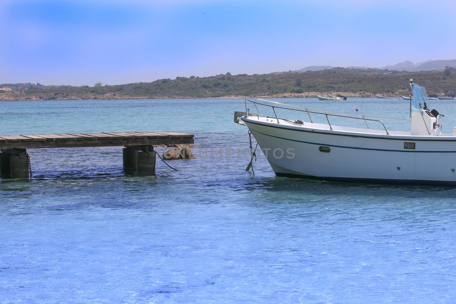 Wooden pier on the mediterranean sea