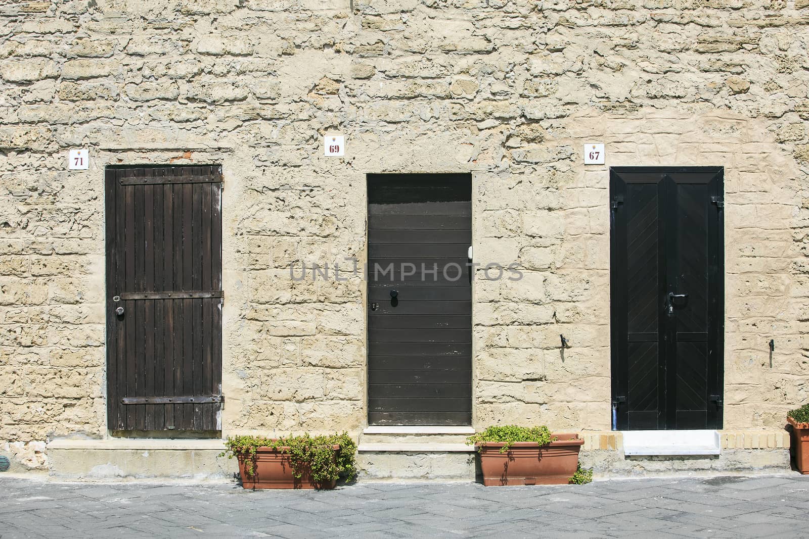 old vintage wooden door in sardinia