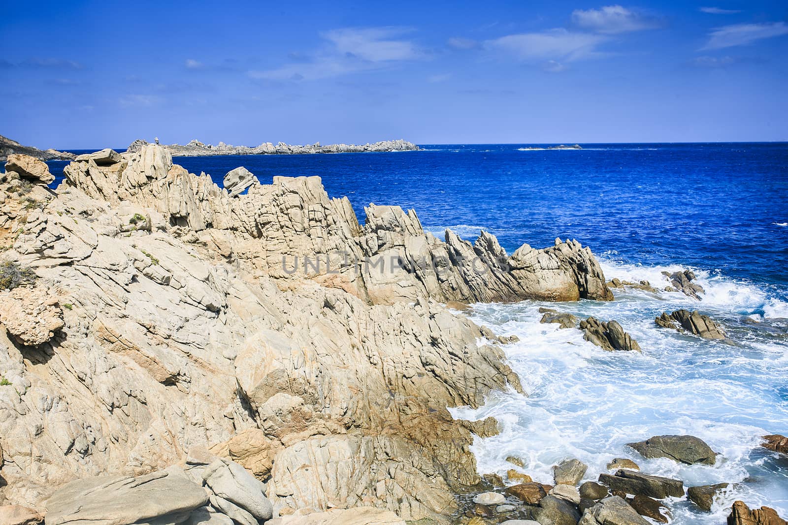 rock coast line in Sardinia island