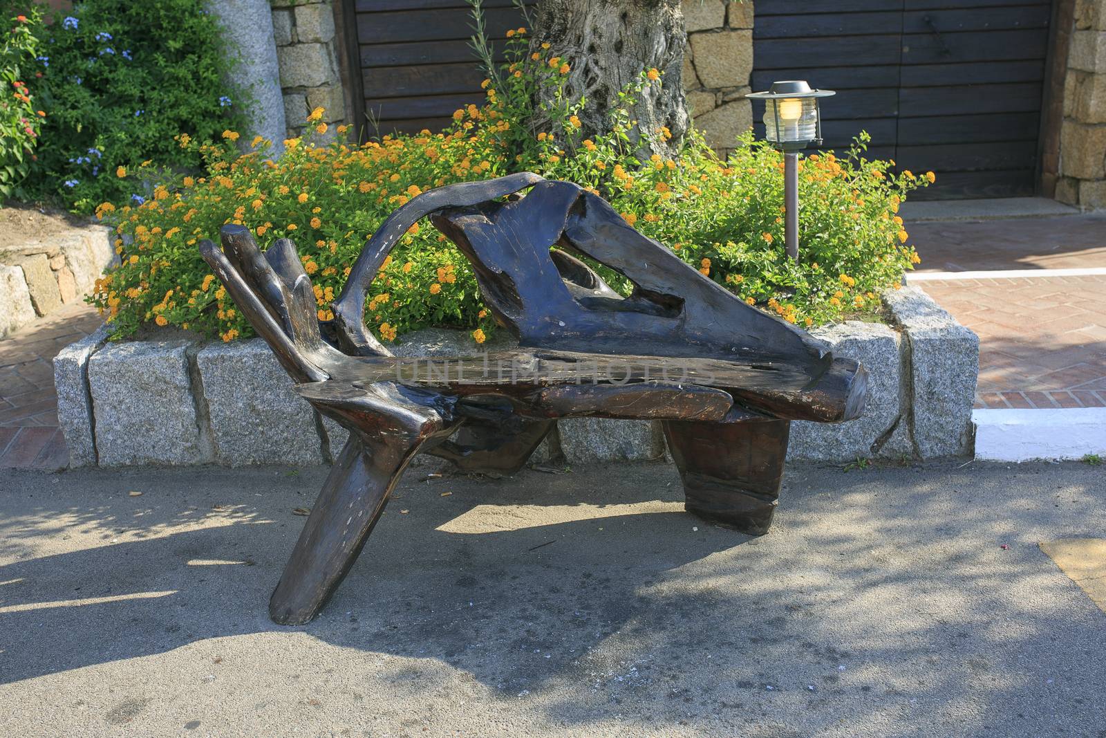 original wooden bench in a park