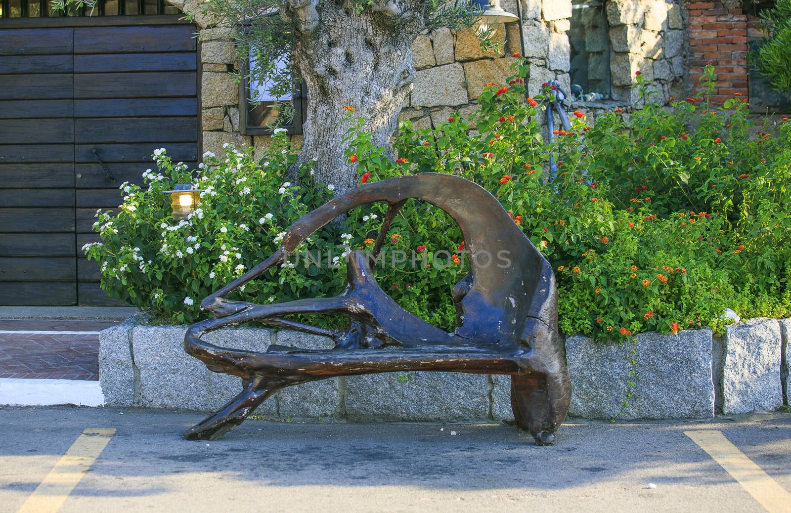 original wooden bench in a park