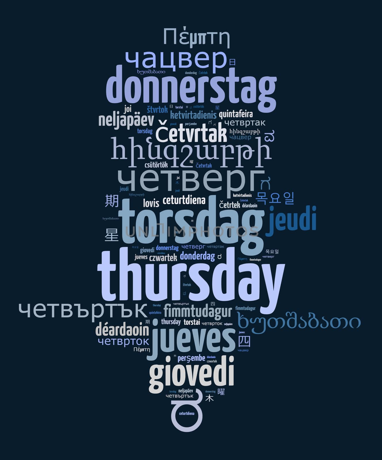 Word Thursday in different languages by eenevski