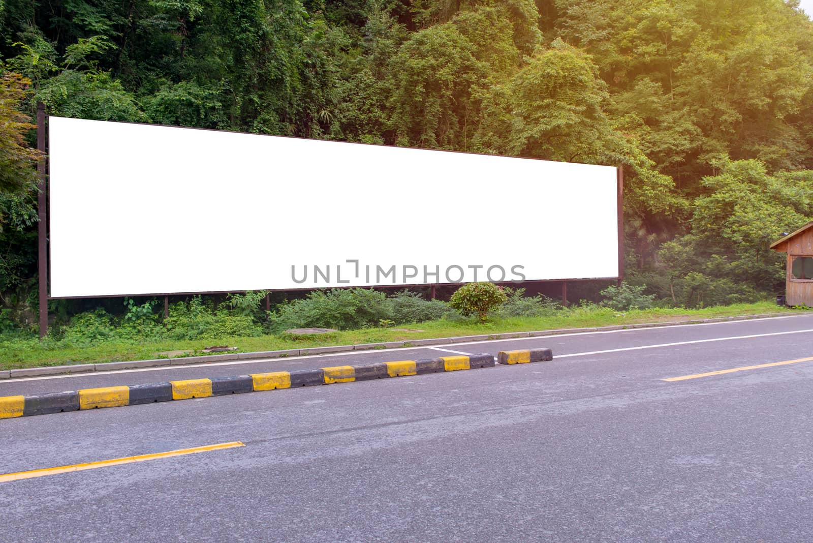 blank billboard ready for new advertisement at green park zone.
