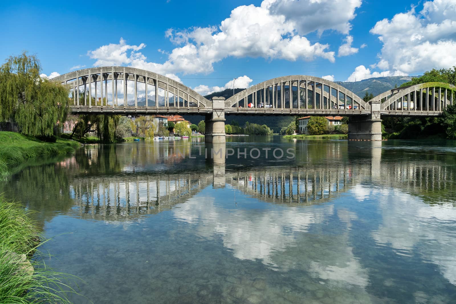 Bridge over the River Adda at Brivio Lombardy Italy