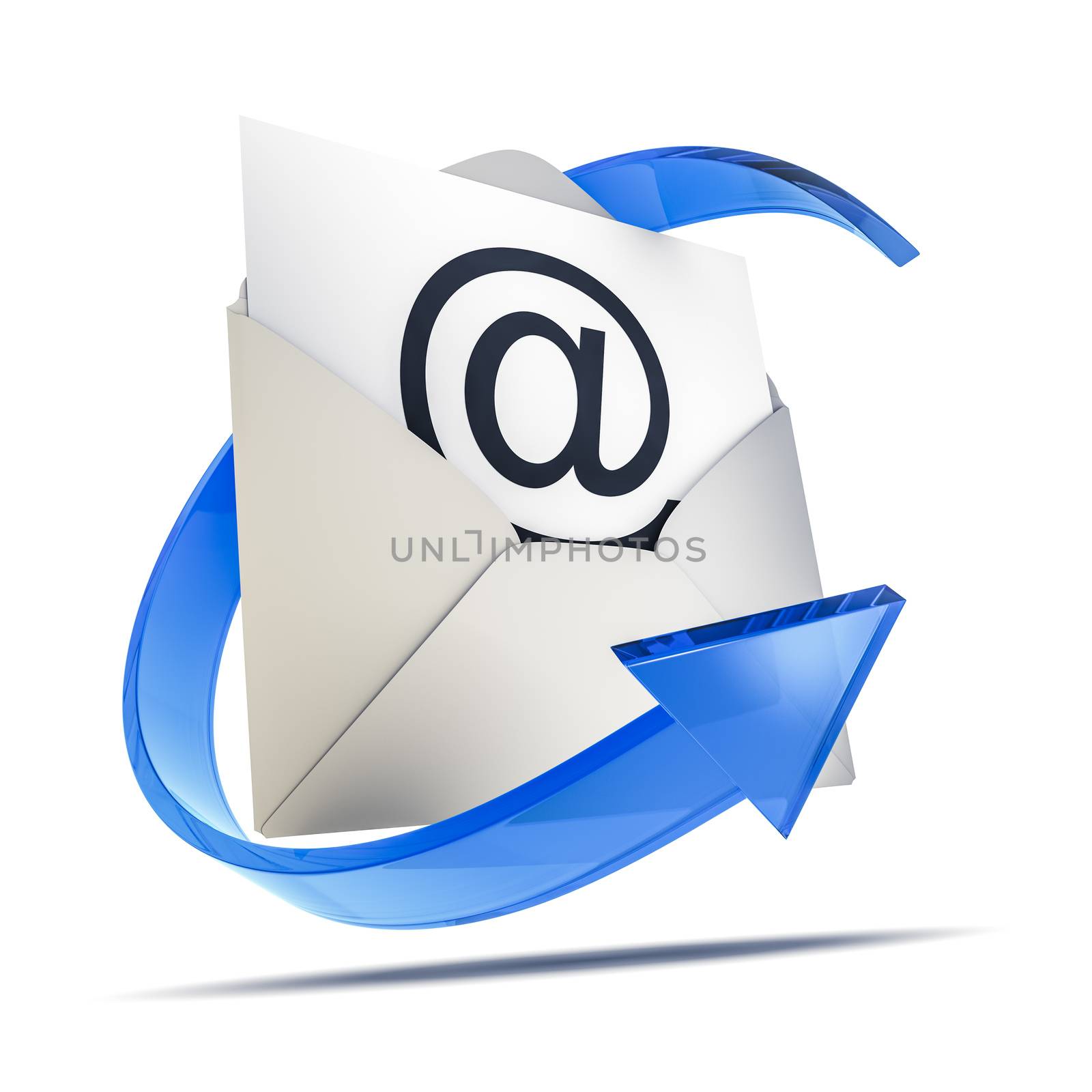 3d rendering of an envelope with an email sign