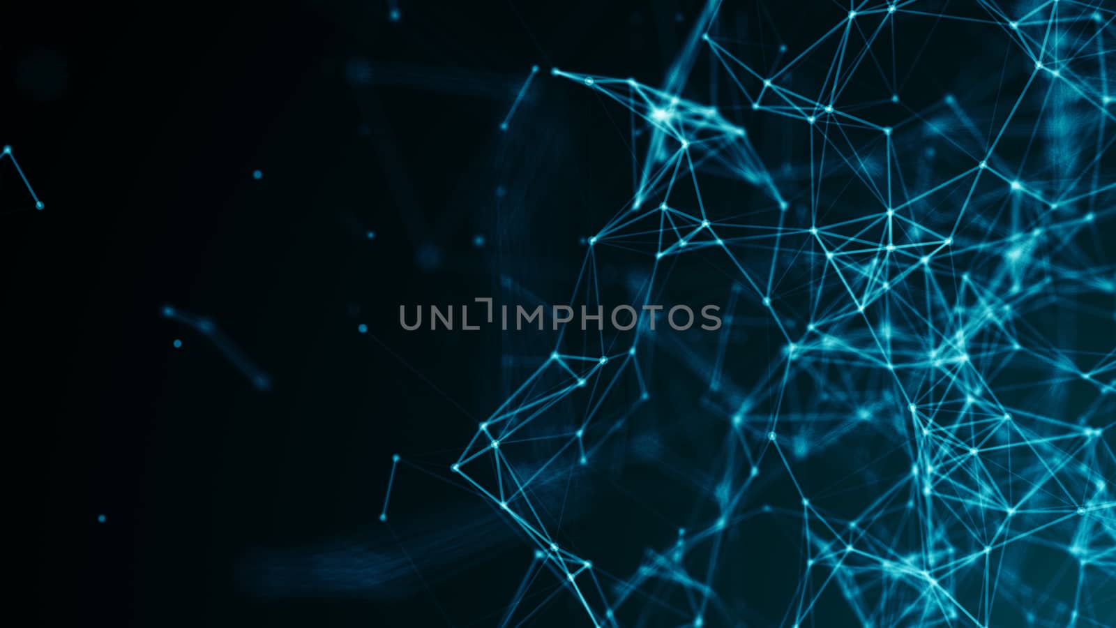 Abstract connected dots. Digital backdrop. 3d rendering