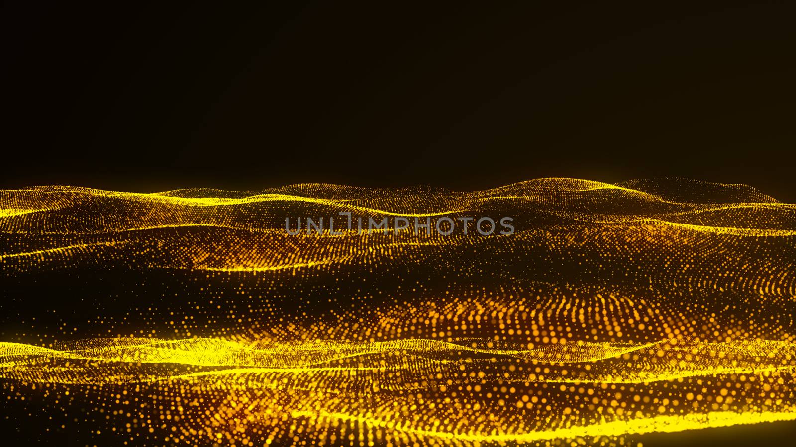 Waving particles floor. Abstract background by nolimit046