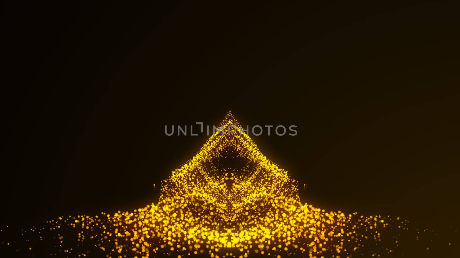 Waving particles floor. Abstract background. 3d rendering