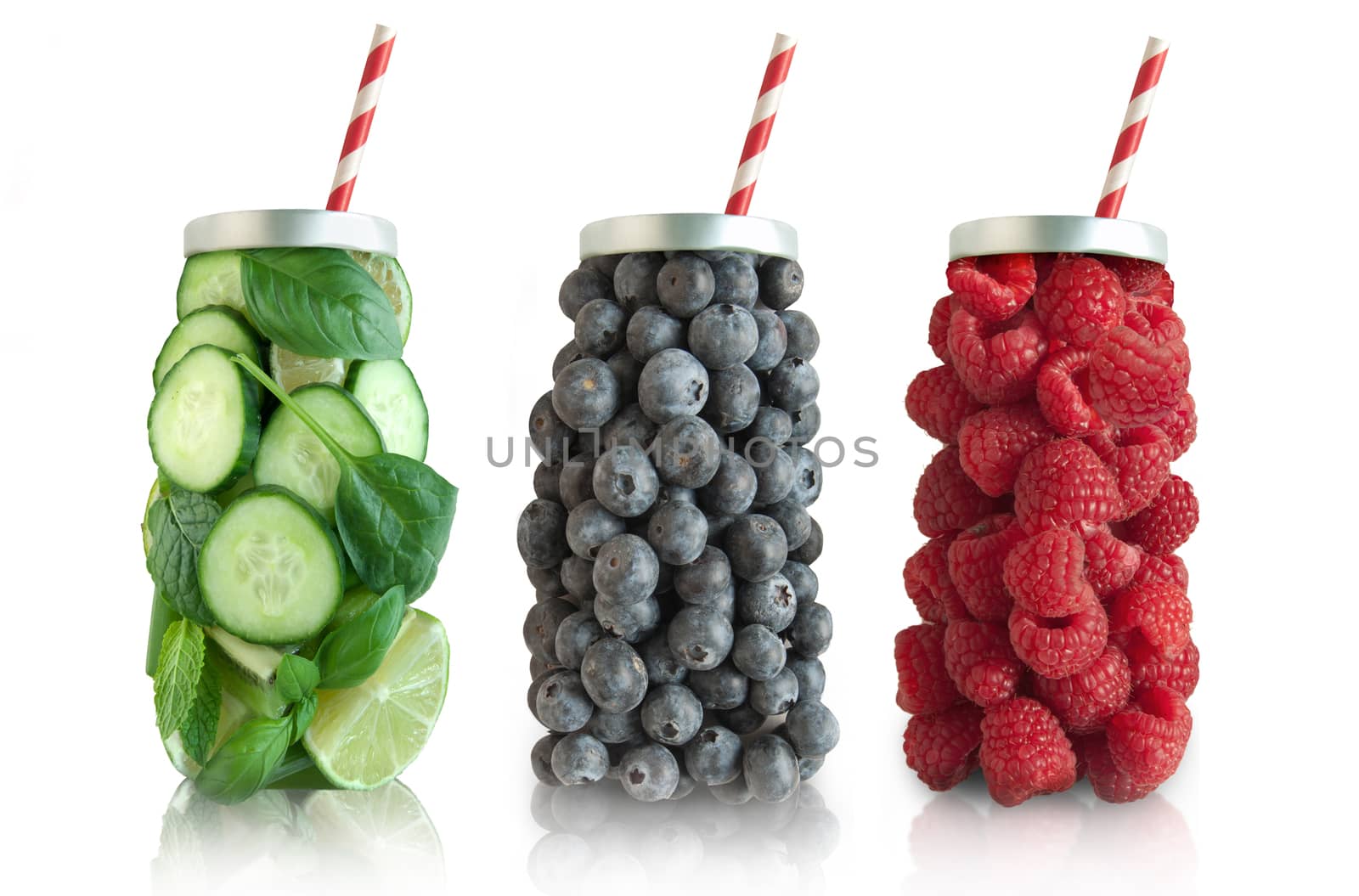 Assorted smoothie bottle concept by unikpix