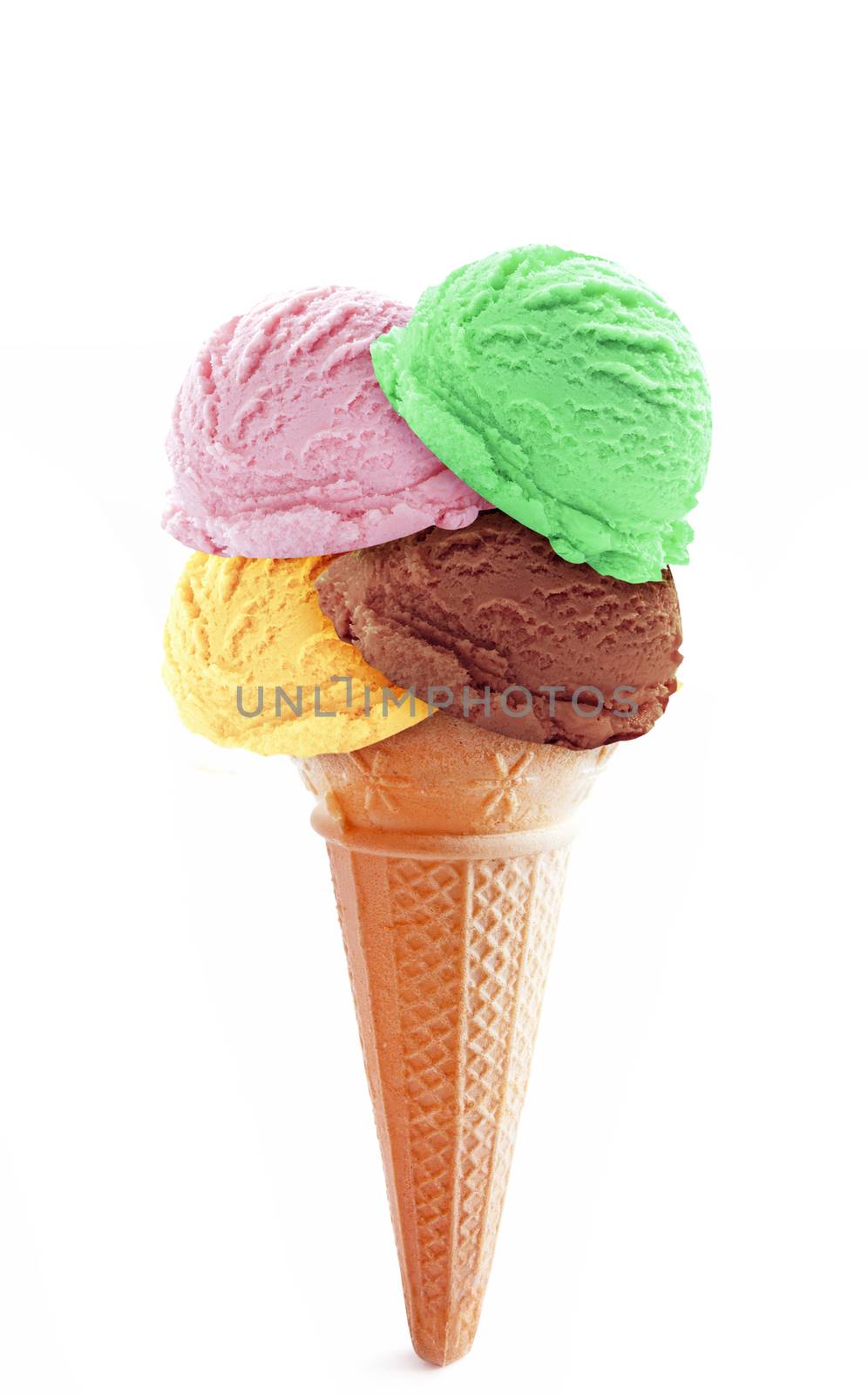 Icecream scoops on a cone by unikpix