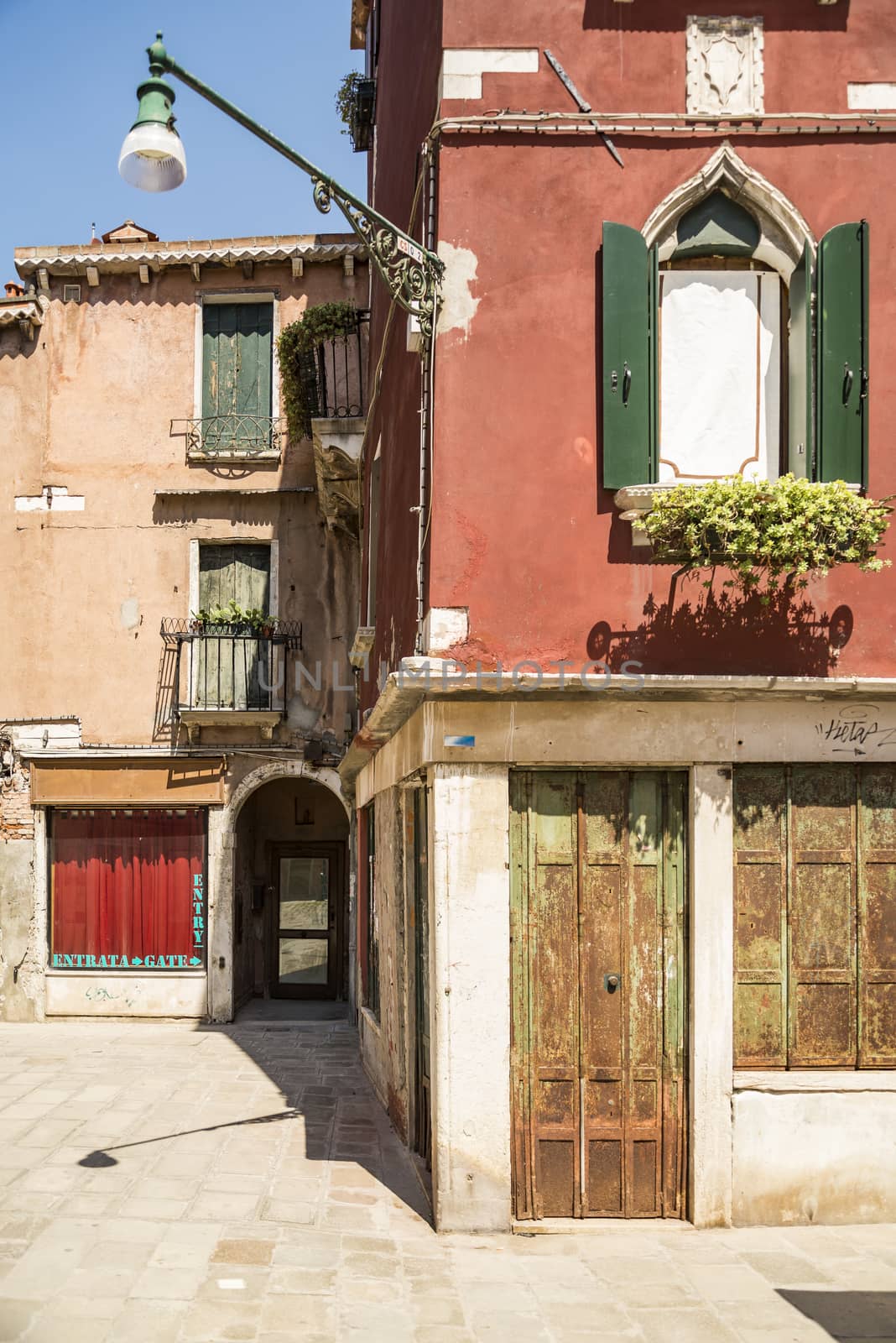 Old buildings and street in Venice, Italy