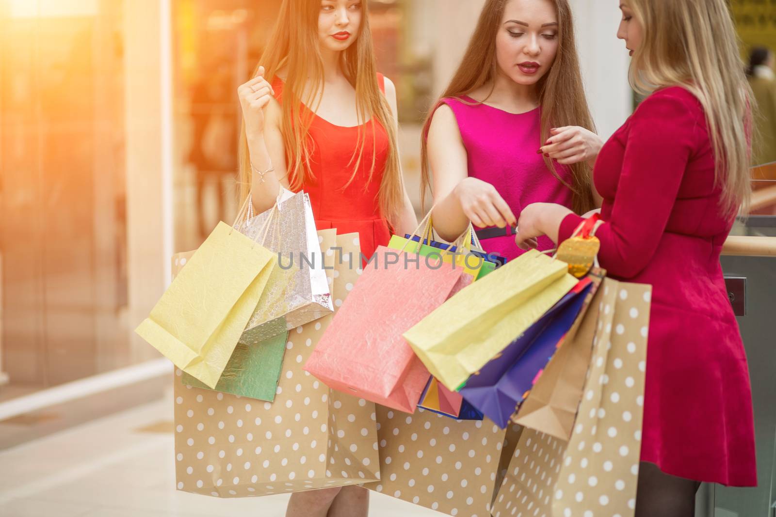 Group Of People Shopping at mall Concept