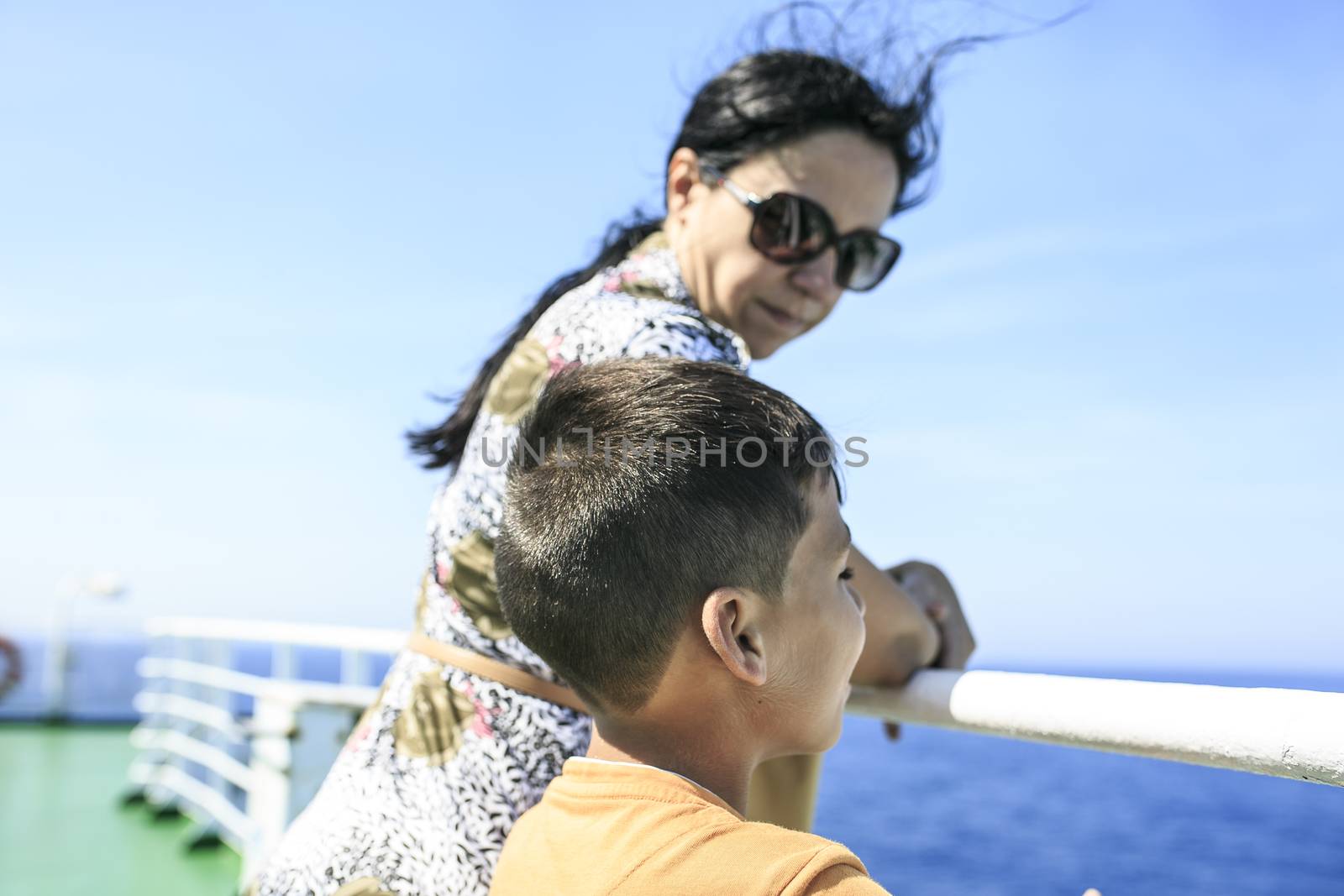 Passengers enjoying travel in a cruise ship