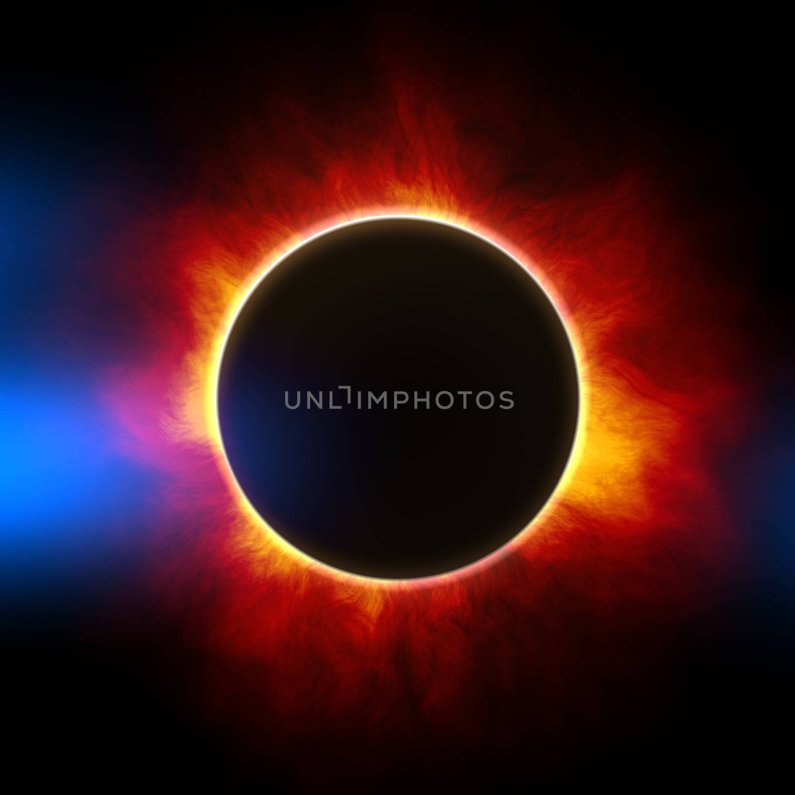 2d illustration of the beginning of a solar eclipse