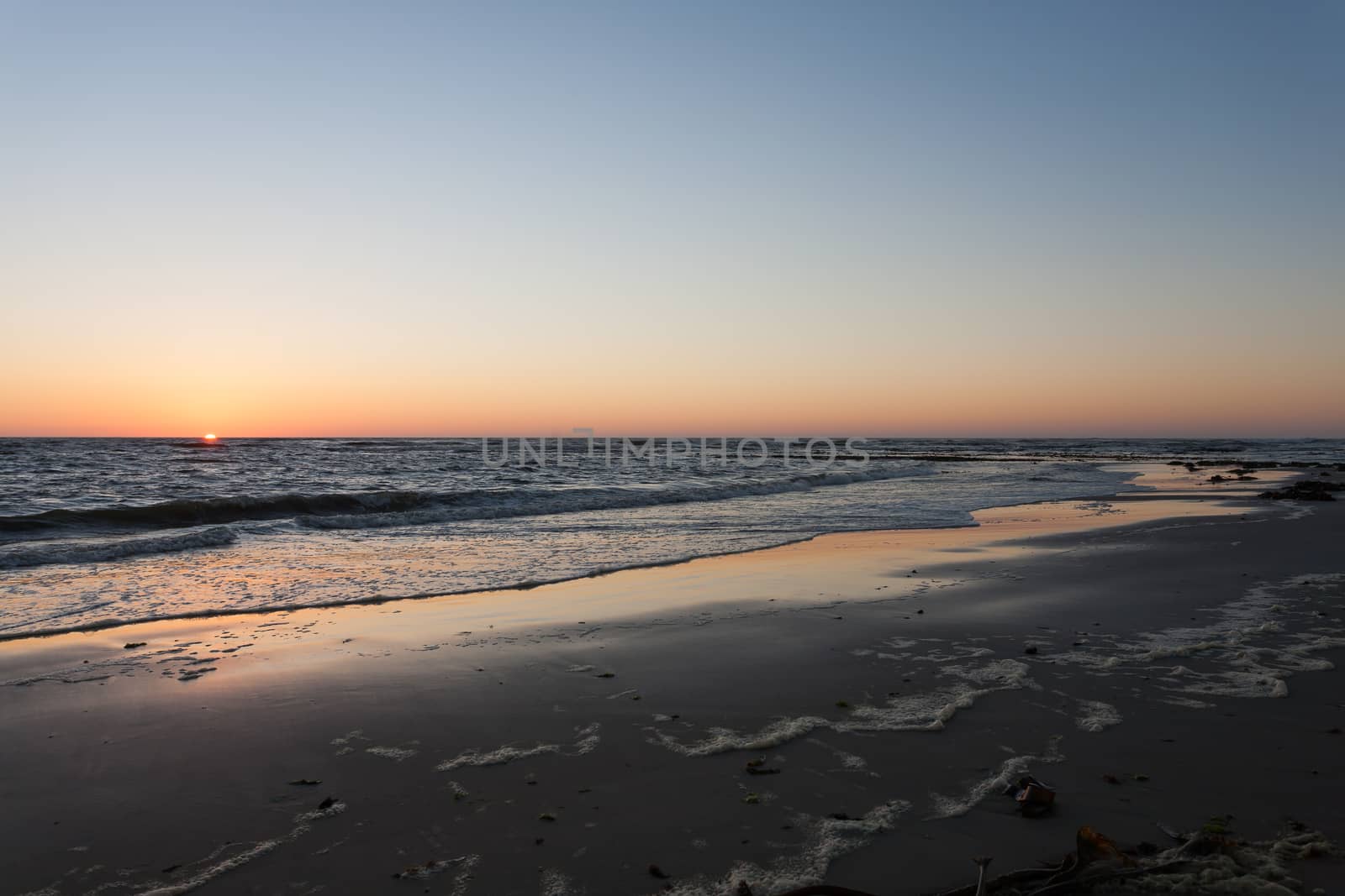 Namibian sunset at Swakopmund beach