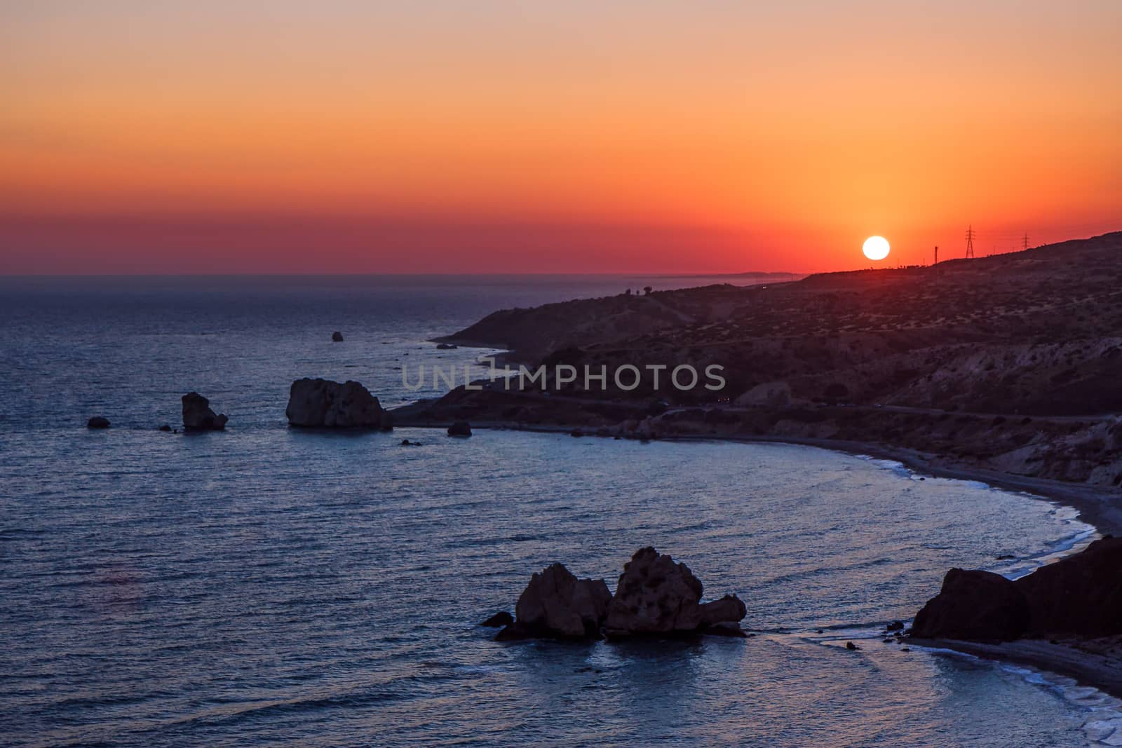 Sunset over Aphrodite's Rock