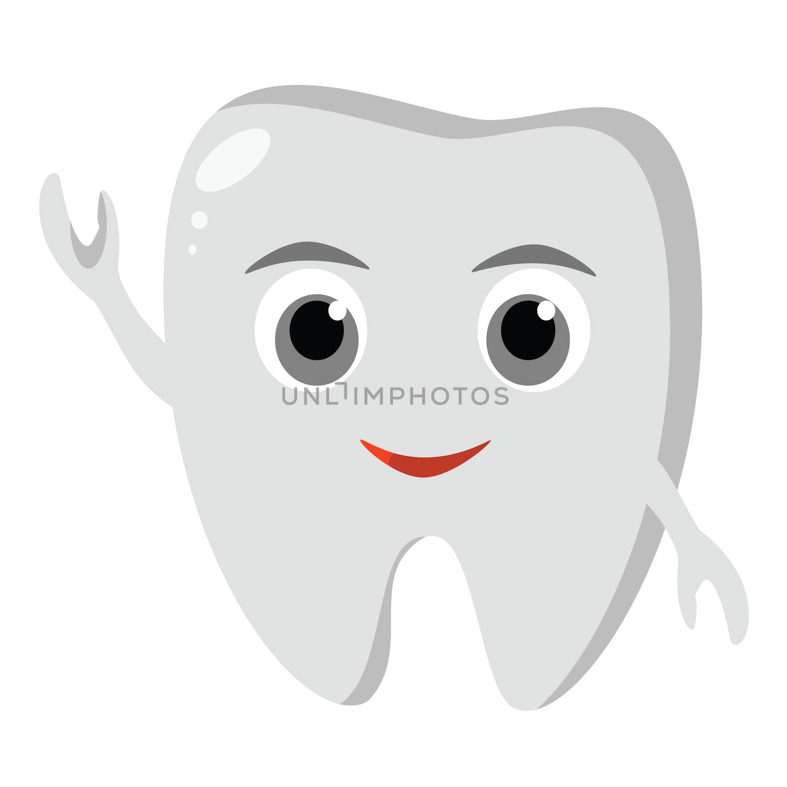 Cute funny tooth icon. Oral dental hygiene. Children teeth care. illustration by Asnia