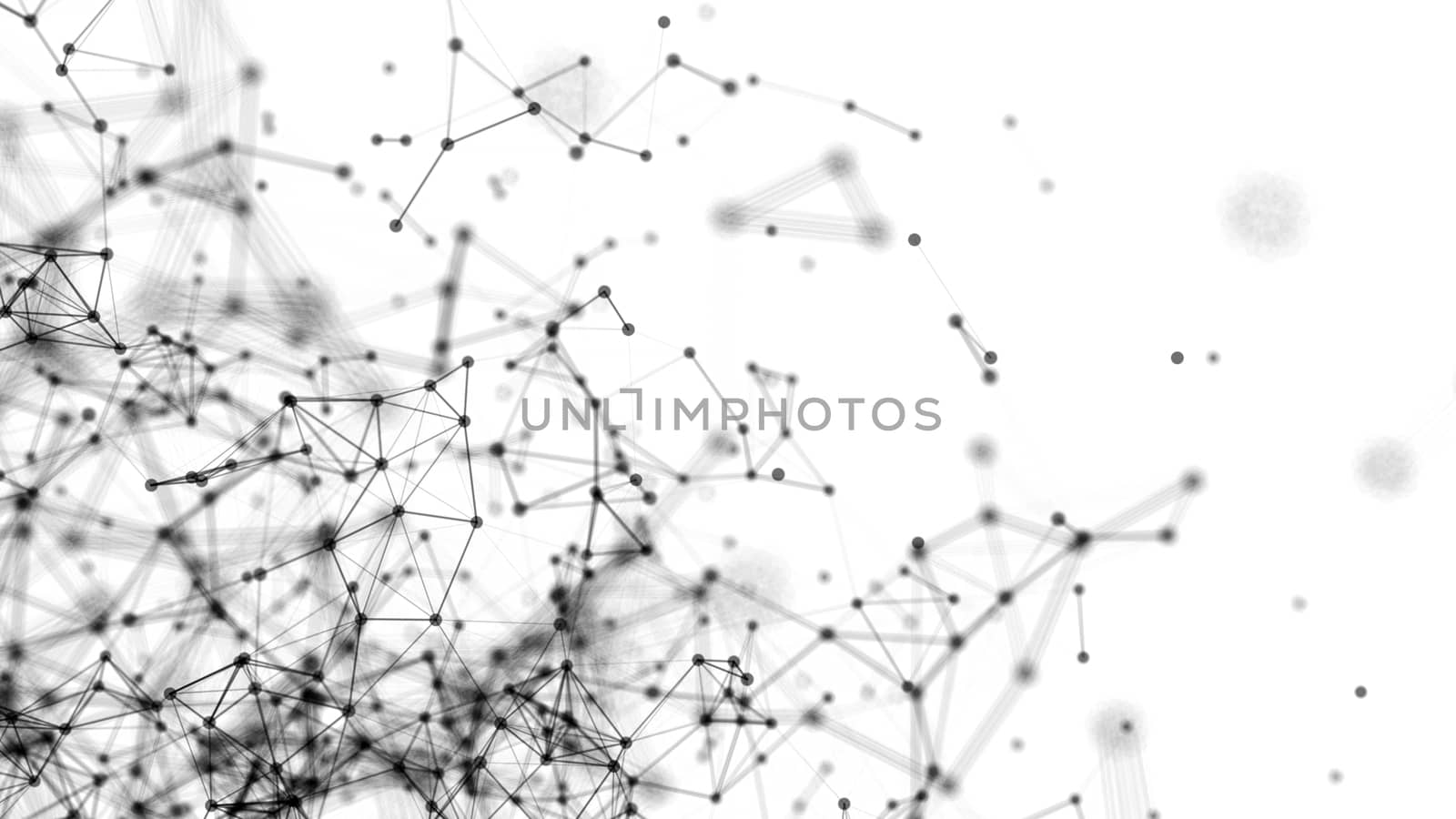 Abstract connected dots on white background. Technology concept. Digital illustration by nolimit046