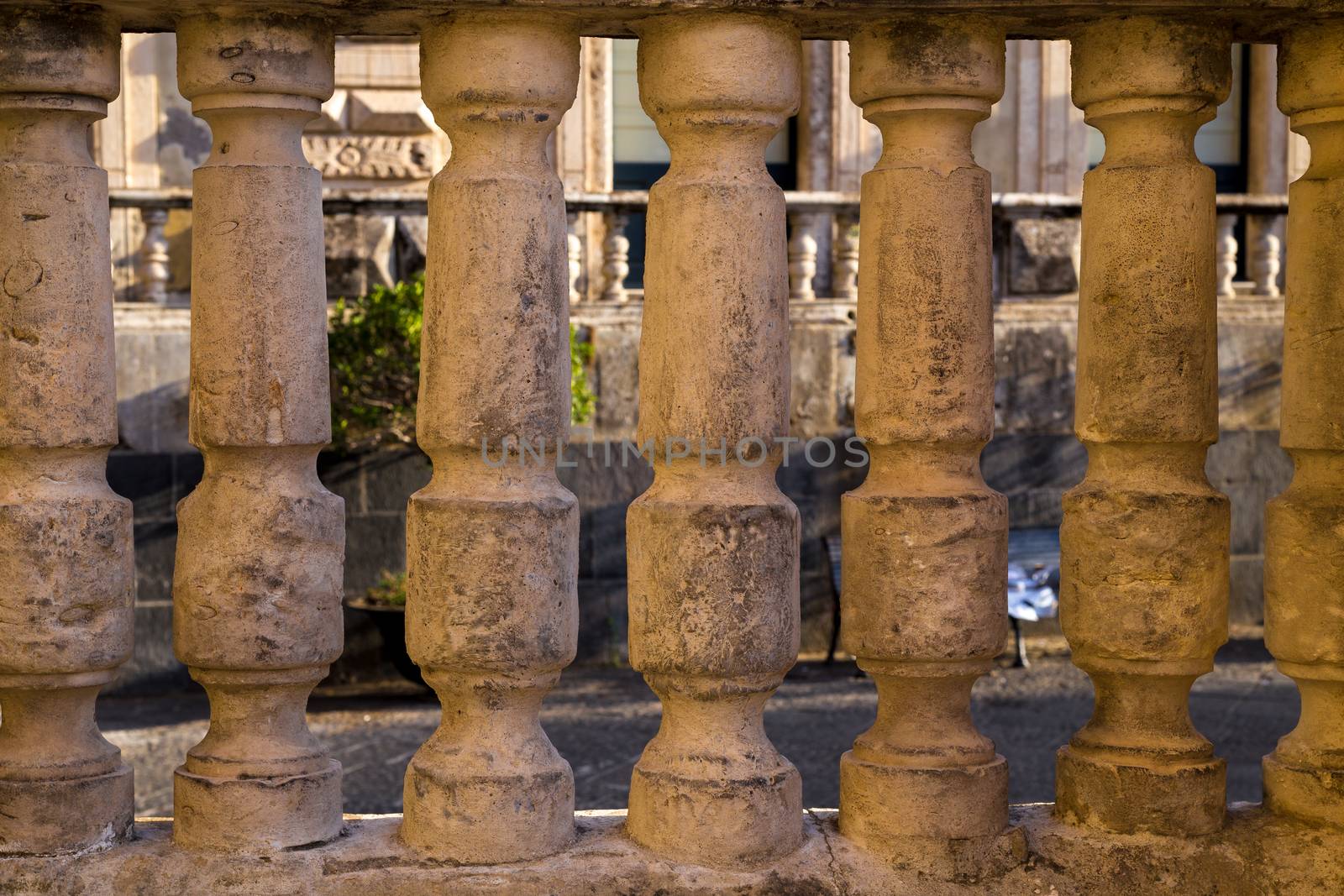 Balustrade with ancient baroque columns