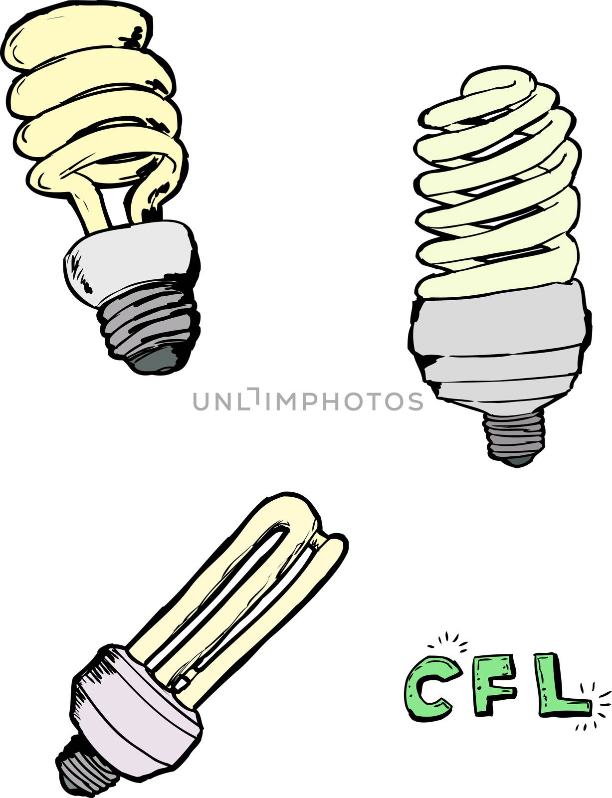 Compact Fluorescent Light Bulb Sketches by TheBlackRhino